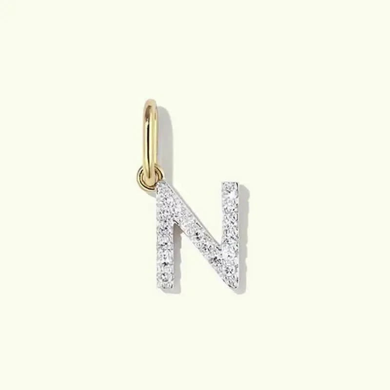 Персонализирано бижу Сребърна Буква със златно покритие – by Crystal Pro Jewellery