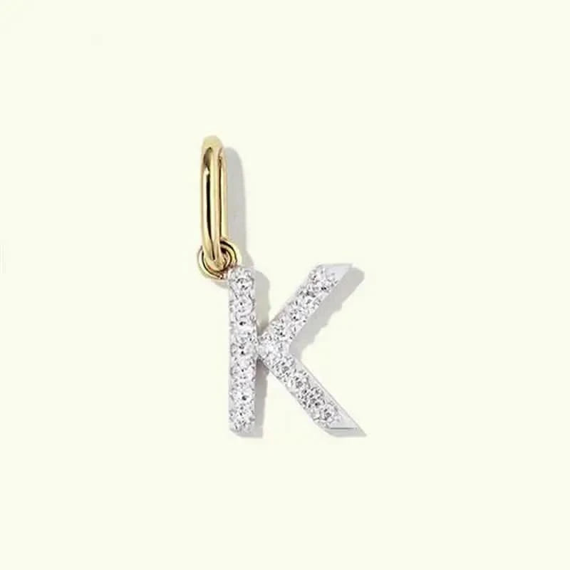 Персонализирано бижу Сребърна Буква със златно покритие – by Crystal Pro Jewellery