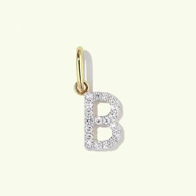 Персонализирано бижу Сребърна Буква със златно покритие – by Crystal Pro Jewellery