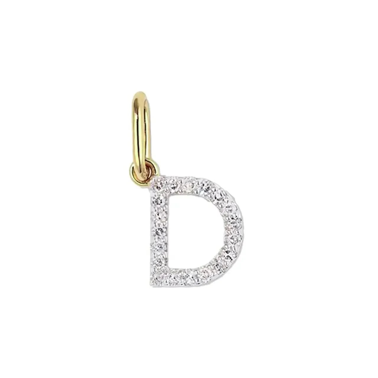Персонализирано бижу Сребърна Буква със златно покритие – by Crystal Pro Jewellery
