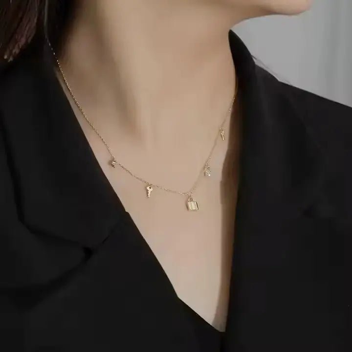 Персонализирано сребърно колие Multi Station позлатено – by Crystal Pro Jewellery