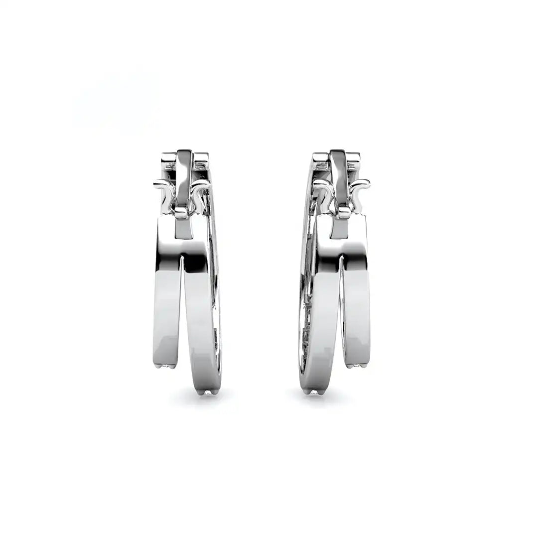 Double Sparkle Hoops 18K Gold Plated