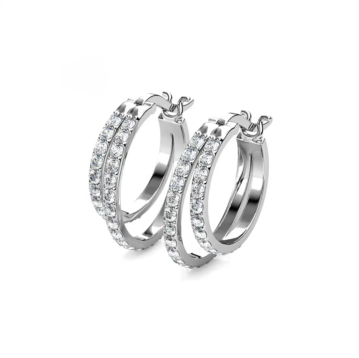 Double Sparkle Hoops 18K Gold Plated