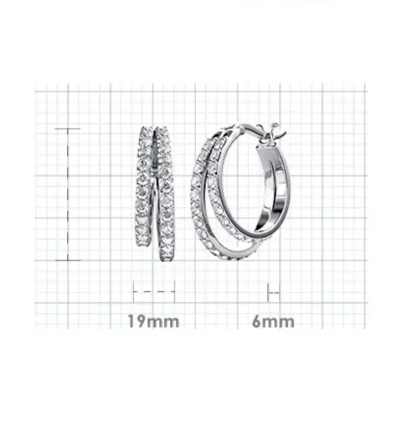 Double Sparkle Hoops 18K Gold Plated