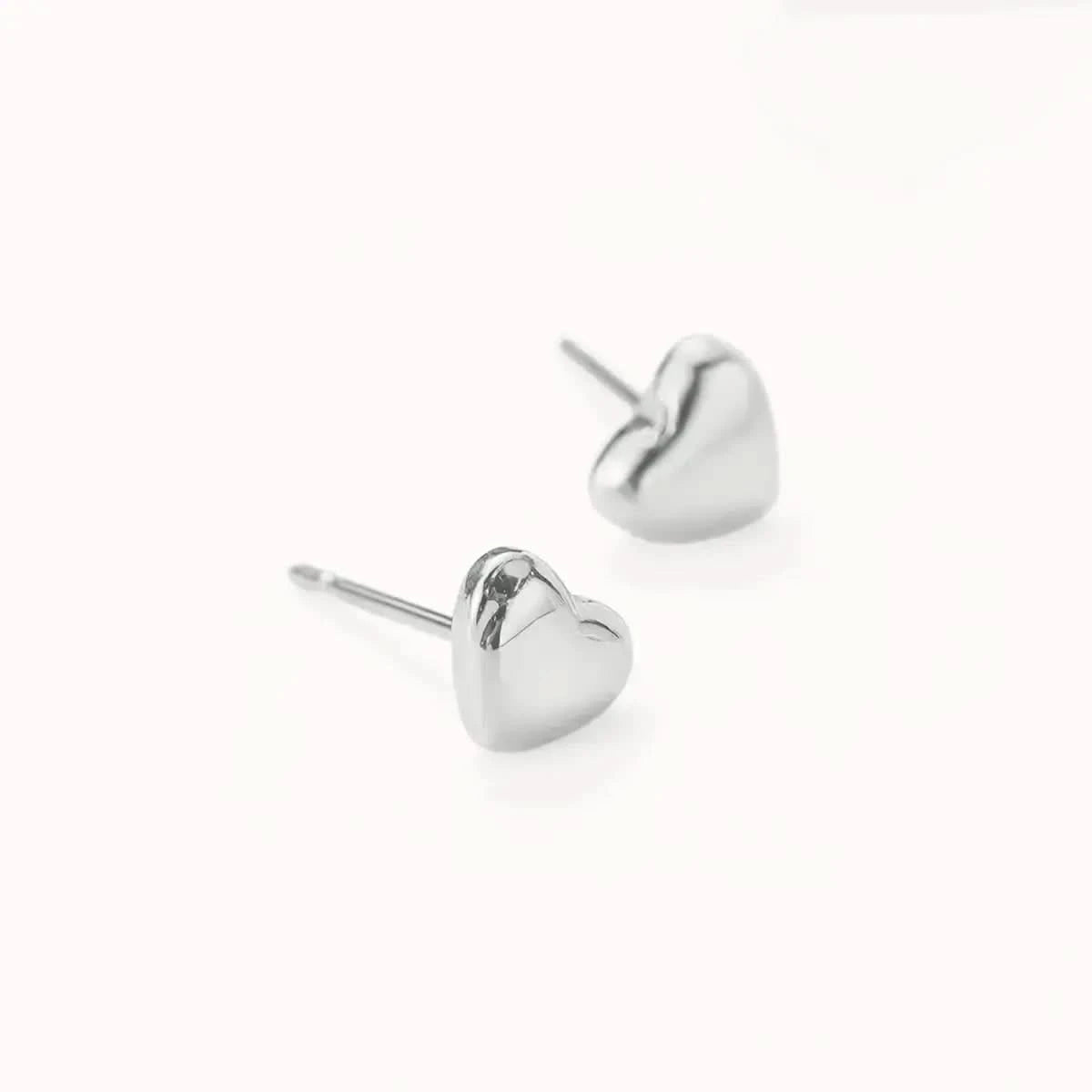 Позлатени мини обици на винт с форма на сърце Сребро 925 – by Crystal Pro Jewellery