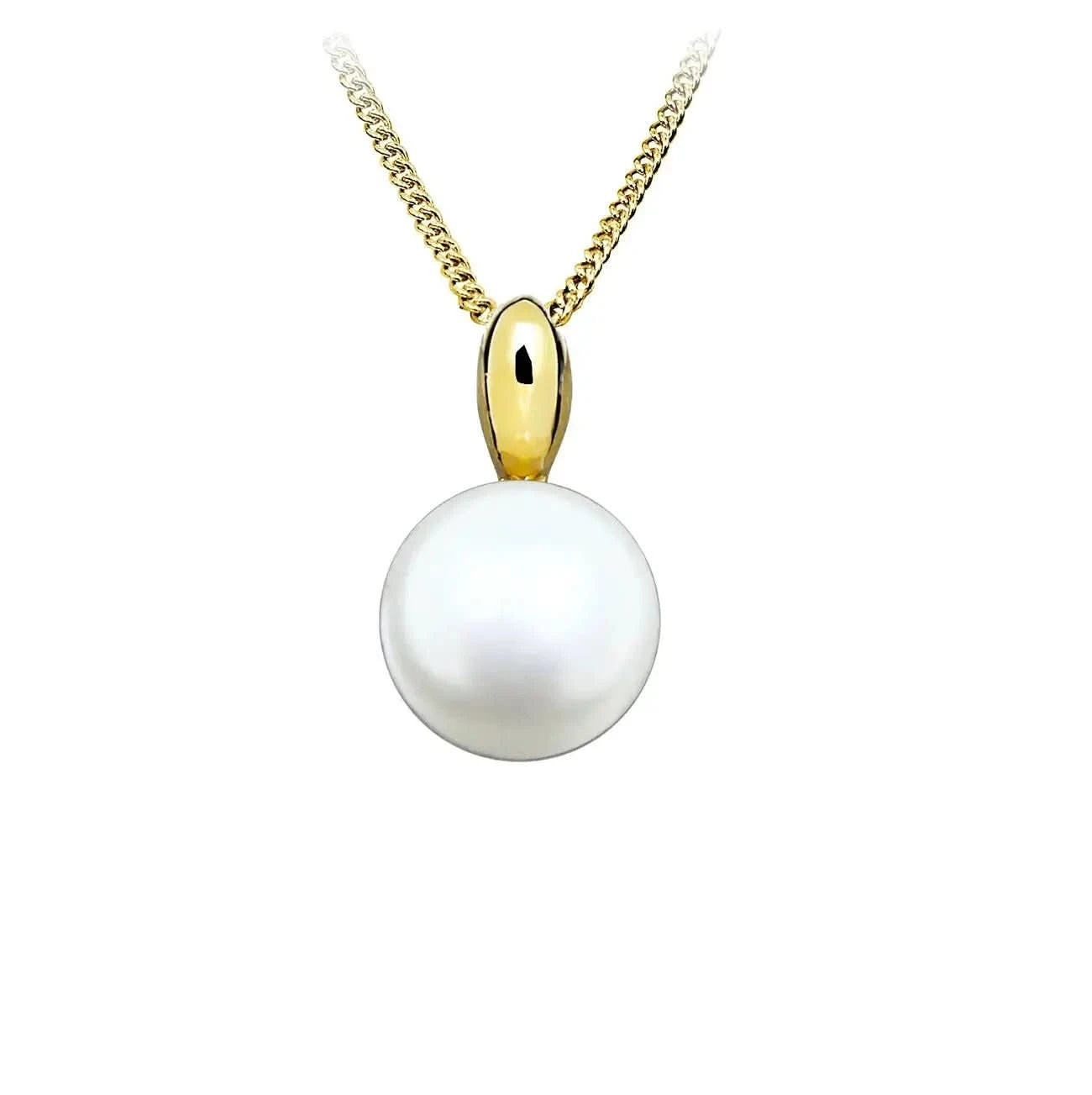 Позлатено колие с речна перла Класически дизайн Сребро 925 – by Crystal Pro Jewellery