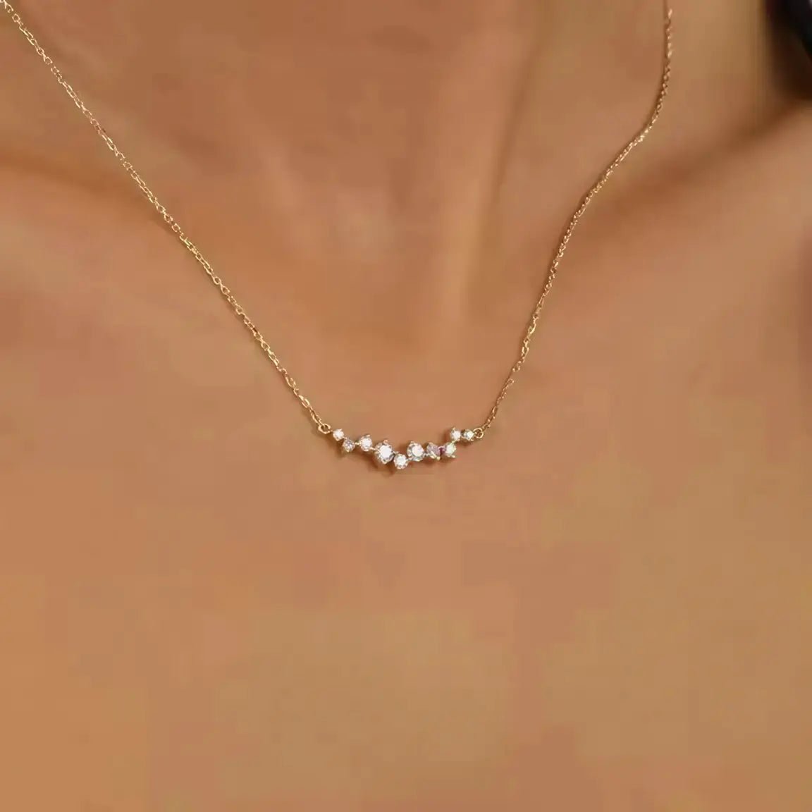 Позлатено колие с цирконии – 18К диамантен ефект – by Crystal Pro Jewellery