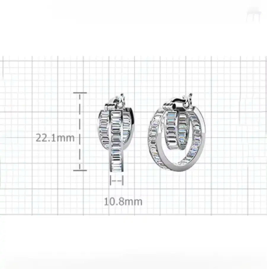Обици халки Double Sparkle Hoops с 18К златно покритие