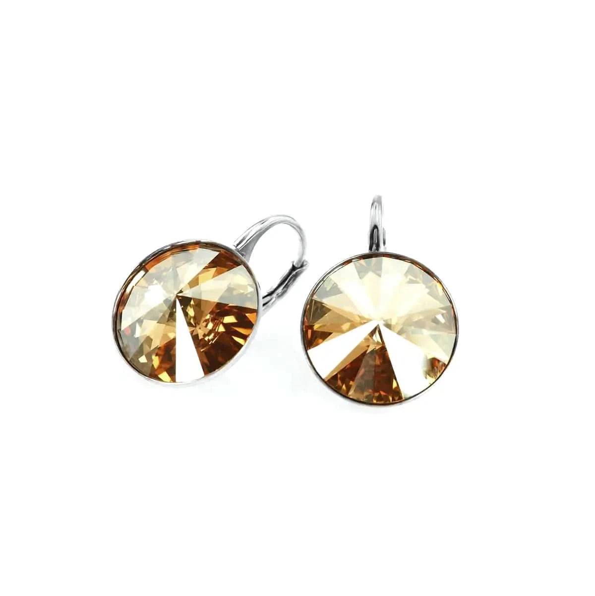 Сребърни обици, декорирани с кристали Swarovski® Ежедневна визия Сребро 925