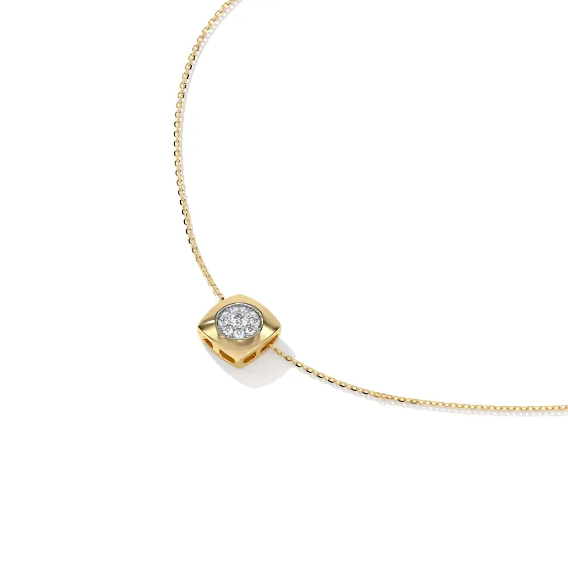 Елегантно колие Pave zirconia от позлатено сребро