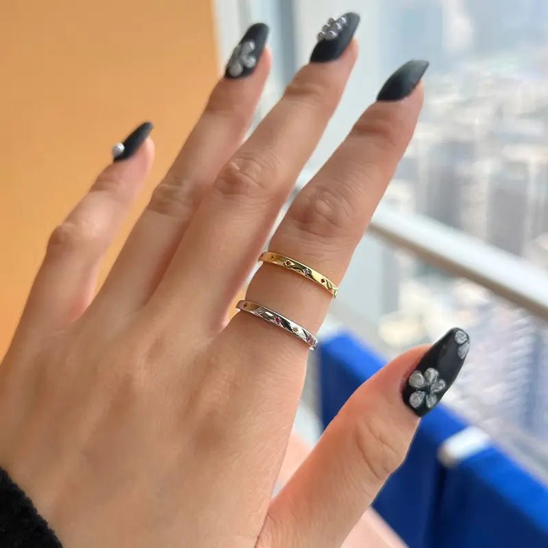 Сребърен пръстен с 18К златно покритие Colorful Stars – by Crystal Pro Jewellery