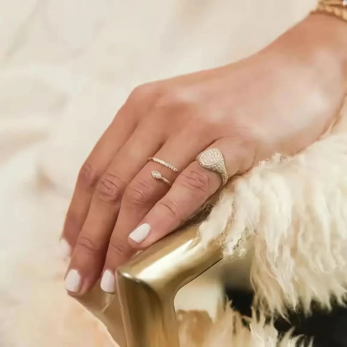 Сребърен пръстен Змия регулируем 18К златно покритие – by Crystal Pro Jewellery