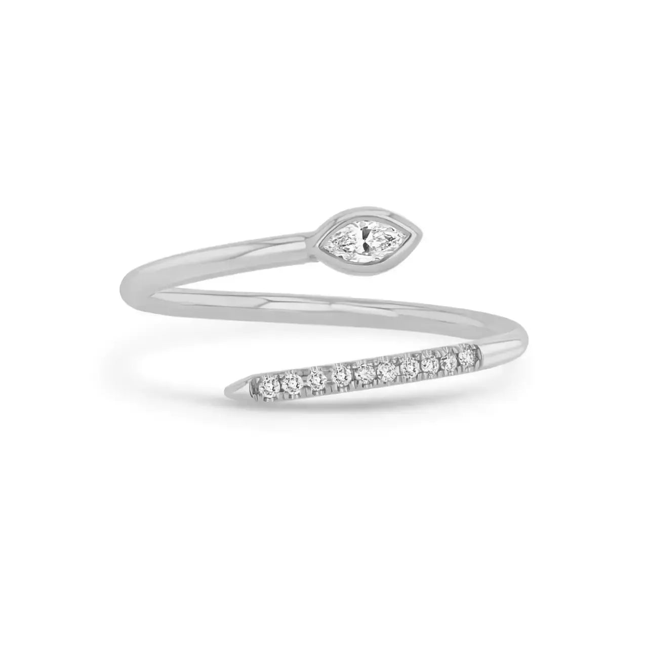 Сребърен пръстен Змия регулируем 18К златно покритие – by Crystal Pro Jewellery