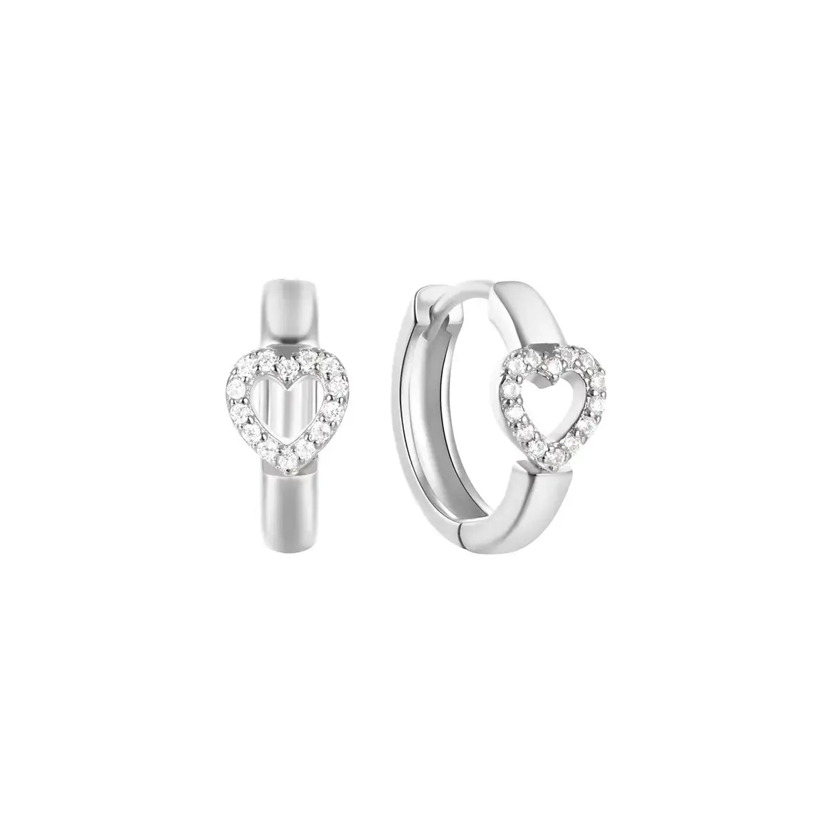 Сребърни халки със сърце – by Crystal Pro Jewellery