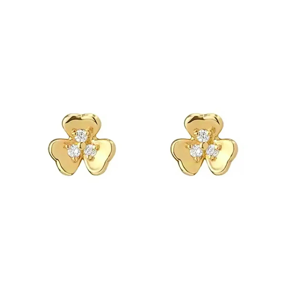 Сребърни обици Детелина с 3 листа Минималистичен модел – by Crystal Pro Jewellery