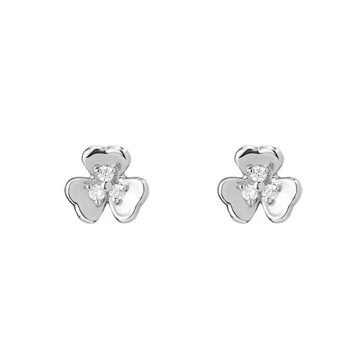 Сребърни обици Детелина с 3 листа Минималистичен модел – by Crystal Pro Jewellery