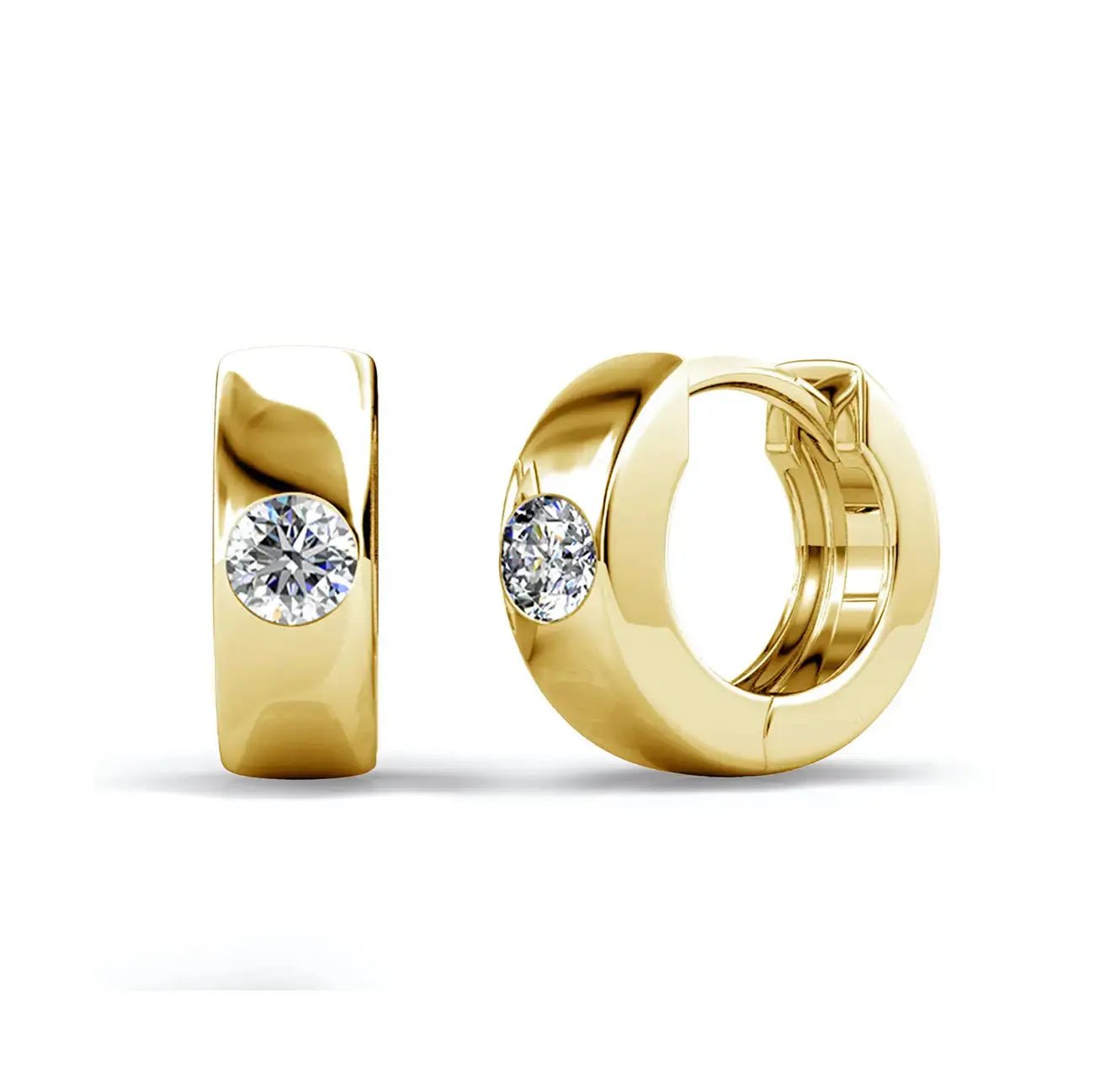 Сребърни обици Халки за всеки ден 18К покритие Розово злато – by Crystal Pro Jewellery