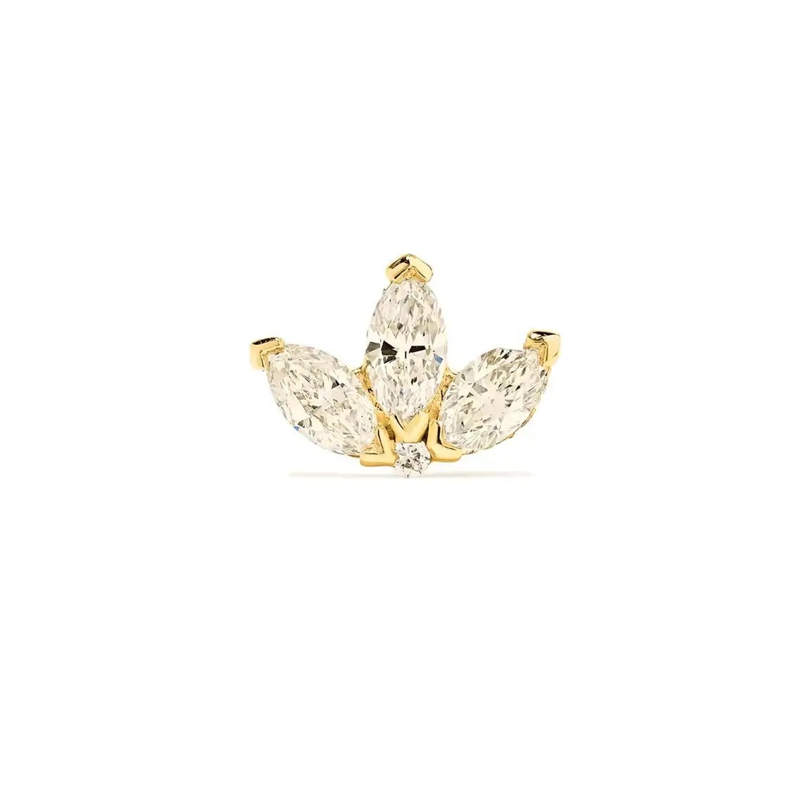 Сребърни обици Мини Лотус Фина бижутерия позлатени – by Crystal Pro Jewellery
