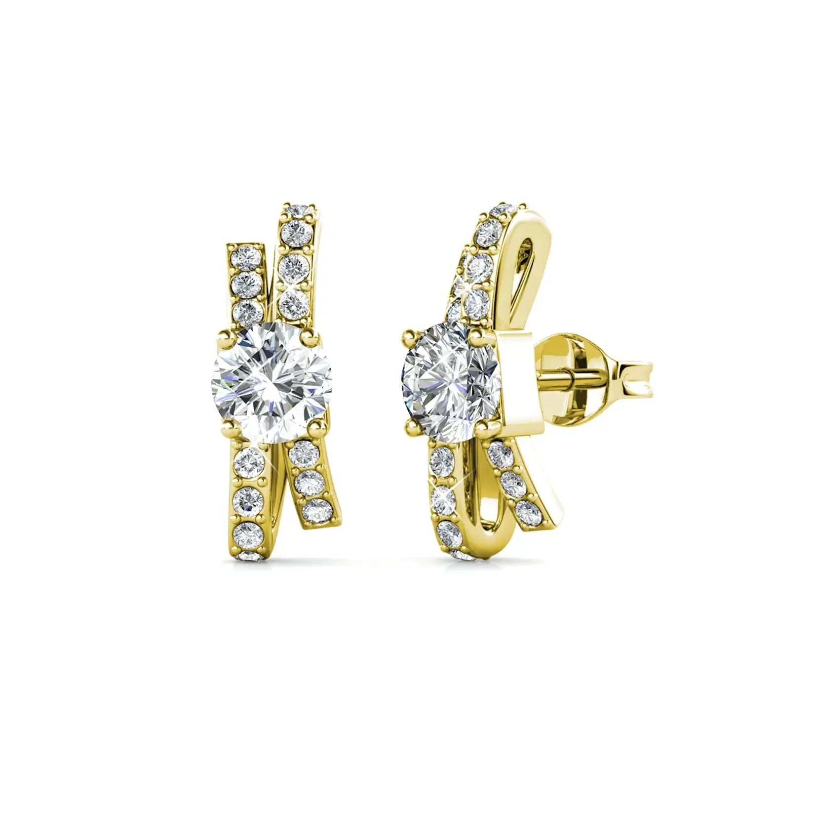 Сребърни обици Панделки с австрийски кристали – by Crystal Pro Jewellery