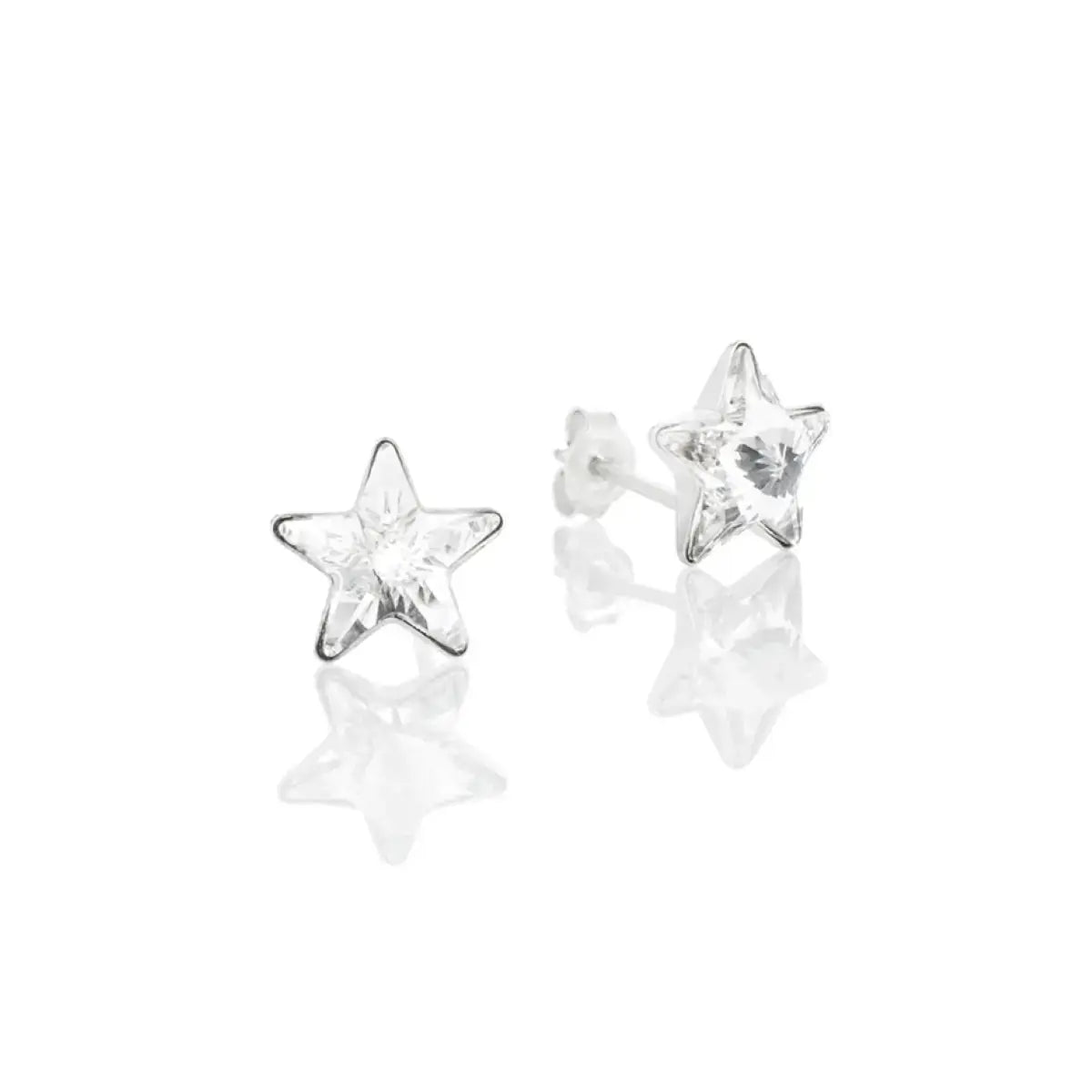 Сребърни обици с австрийски кристали със звезден акцент – by Crystal Pro Jewellery