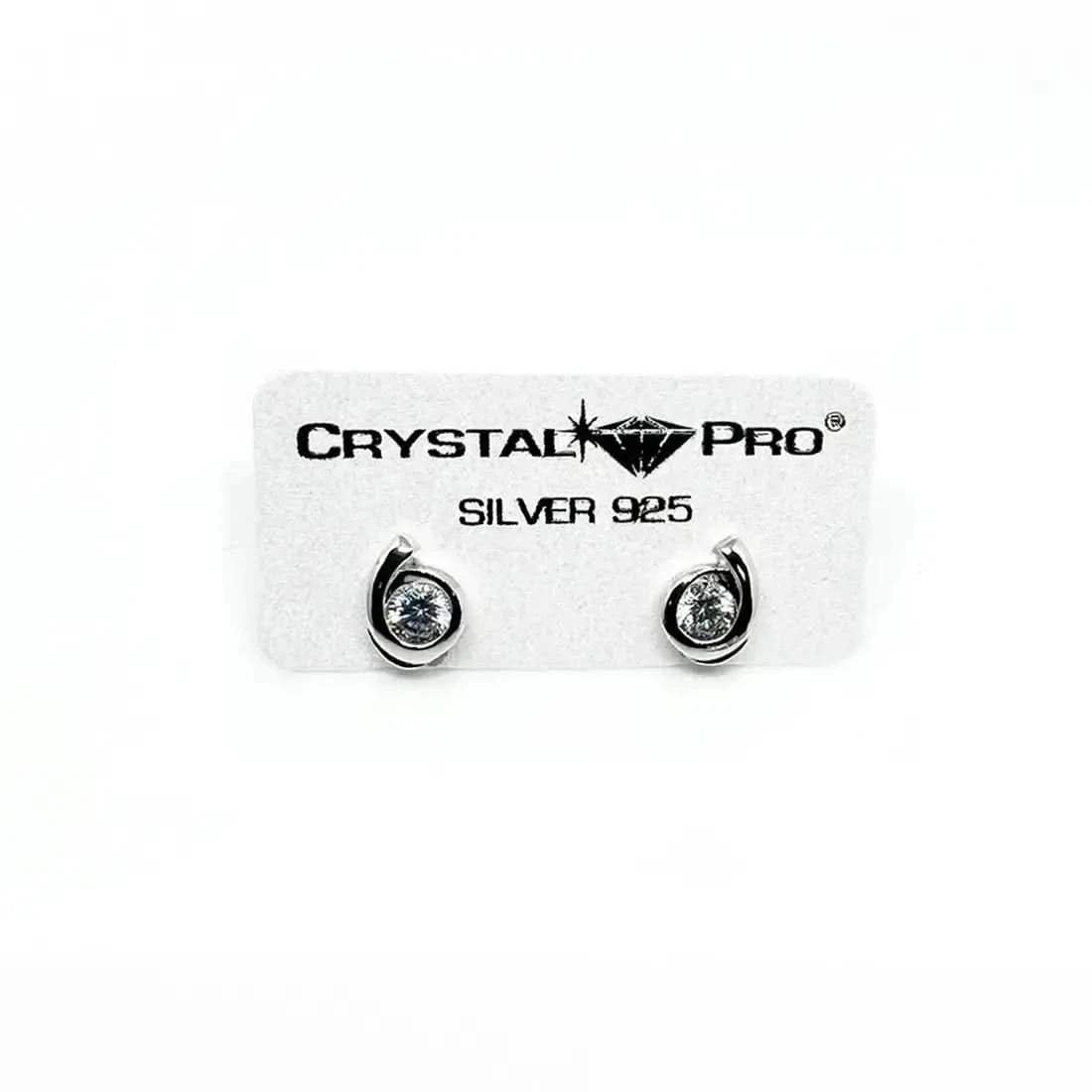 Сребърни обици с блестящи цирконии изчистен дизайн – by Crystal Pro Jewellery
