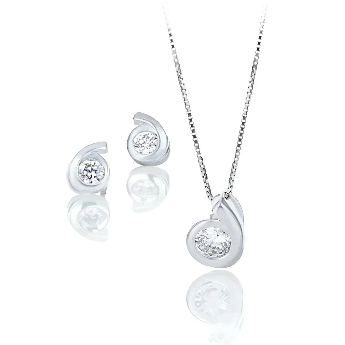 Сребърни обици с блестящи цирконии изчистен дизайн – by Crystal Pro Jewellery