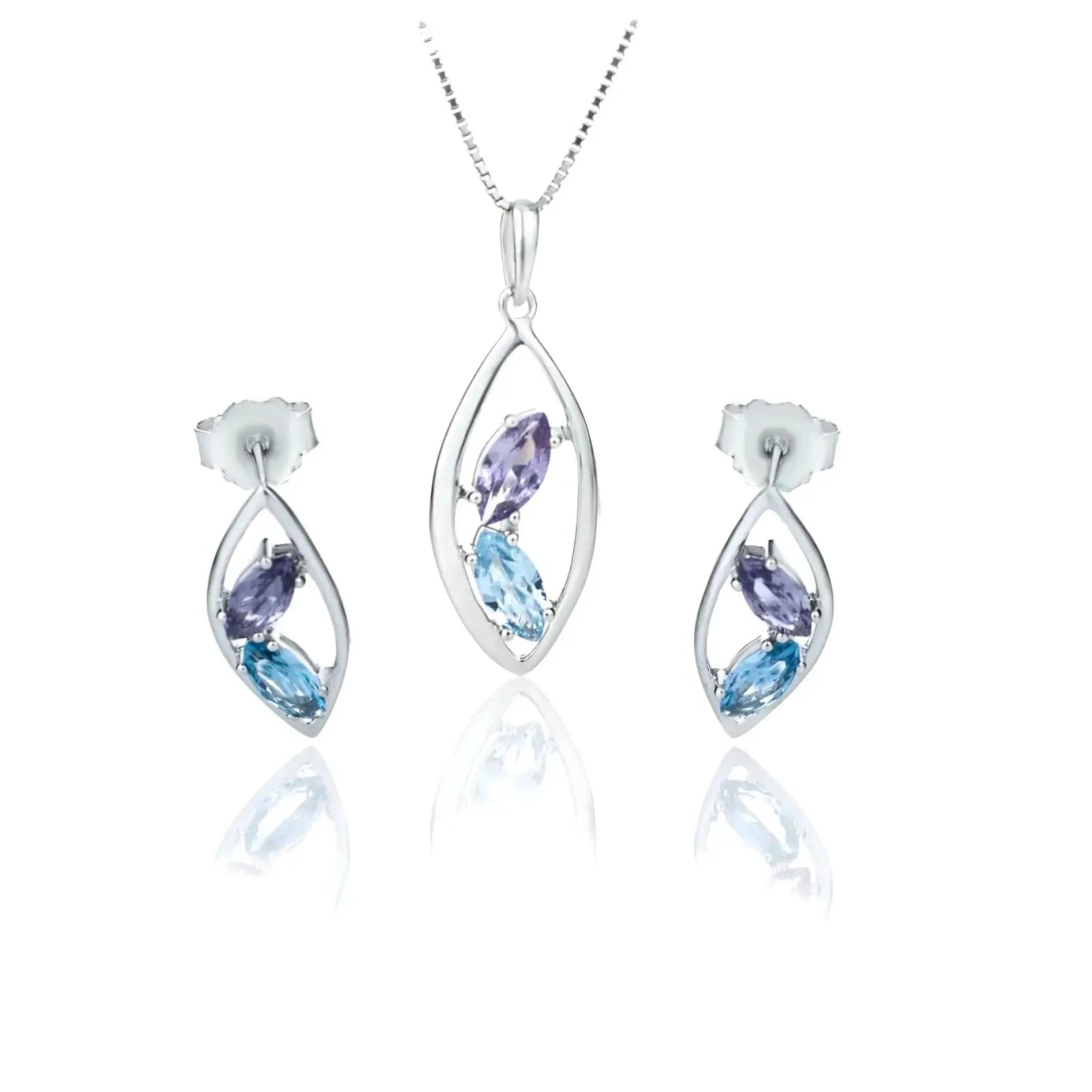 Сребърни обици с Нано камъни и форма на листо – by Crystal Pro Jewellery