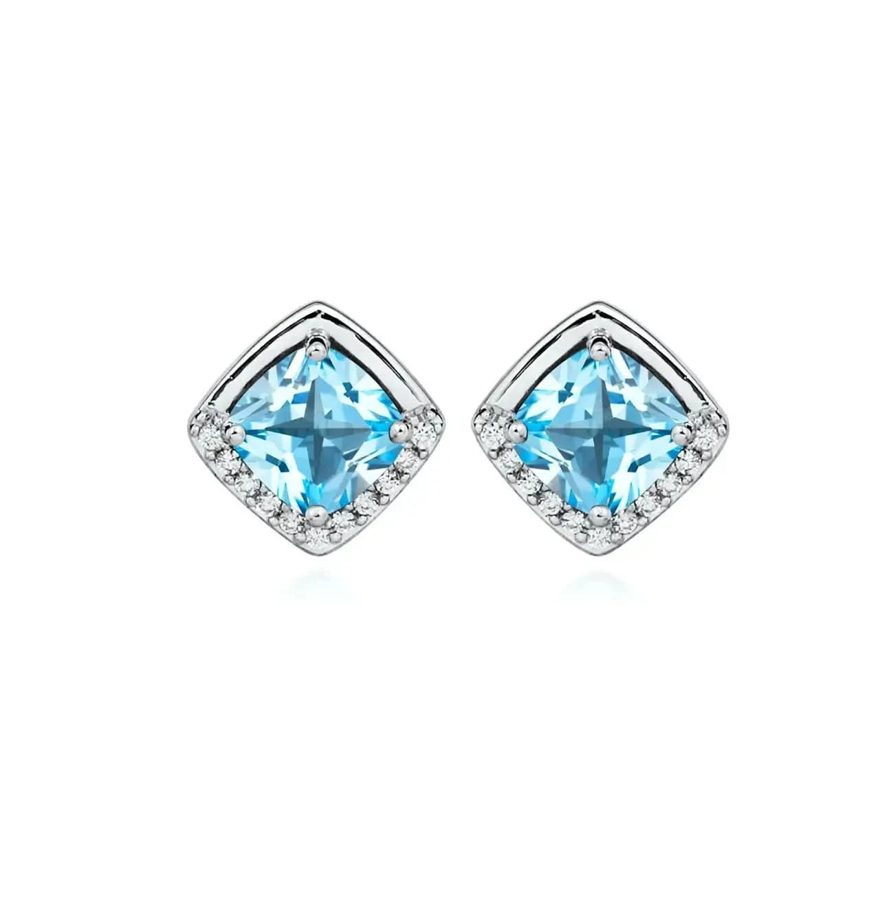 Сребърни обици с Нано кристали Аквамарин – by Crystal Pro Jewellery