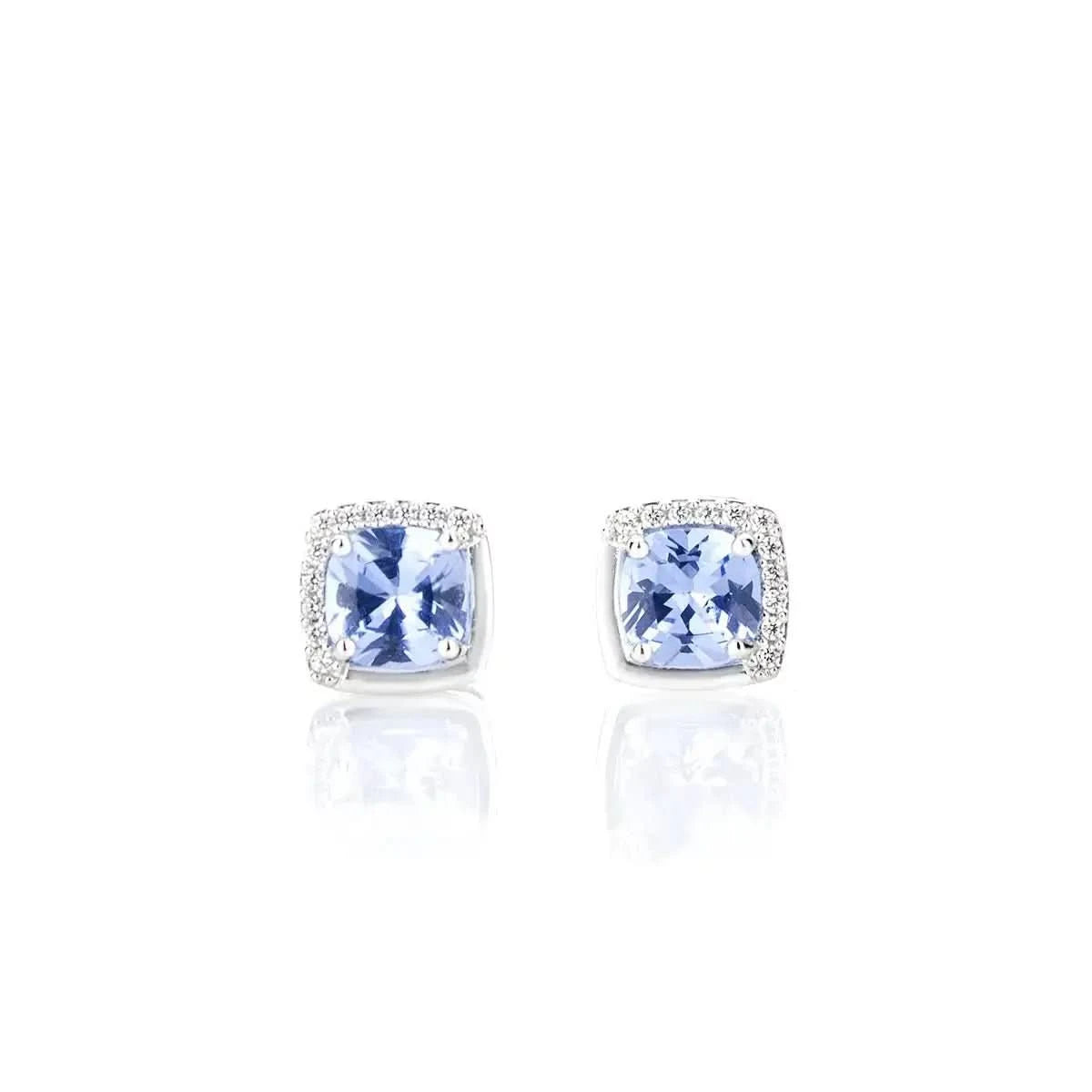Сребърни обици с Нано кристали Танзанит – by Crystal Pro Jewellery
