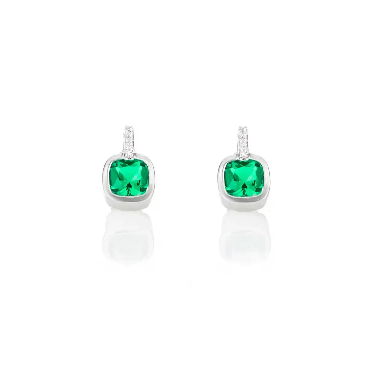 Сребърни обици с нежен дизайн в сиво - сини нюанси – by Crystal Pro Jewellery