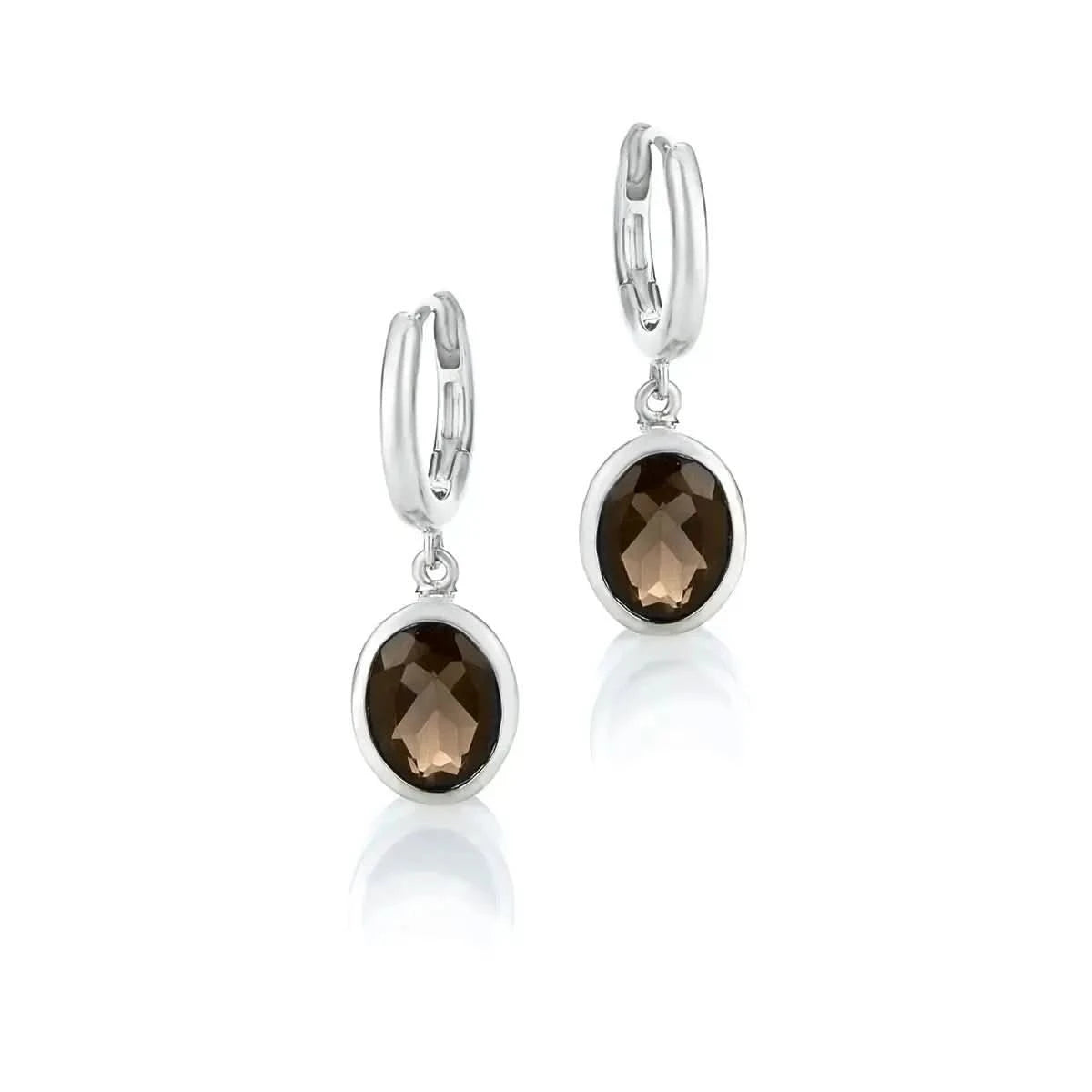 Сребърни обици с опушен Кварц – by Crystal Pro Jewellery