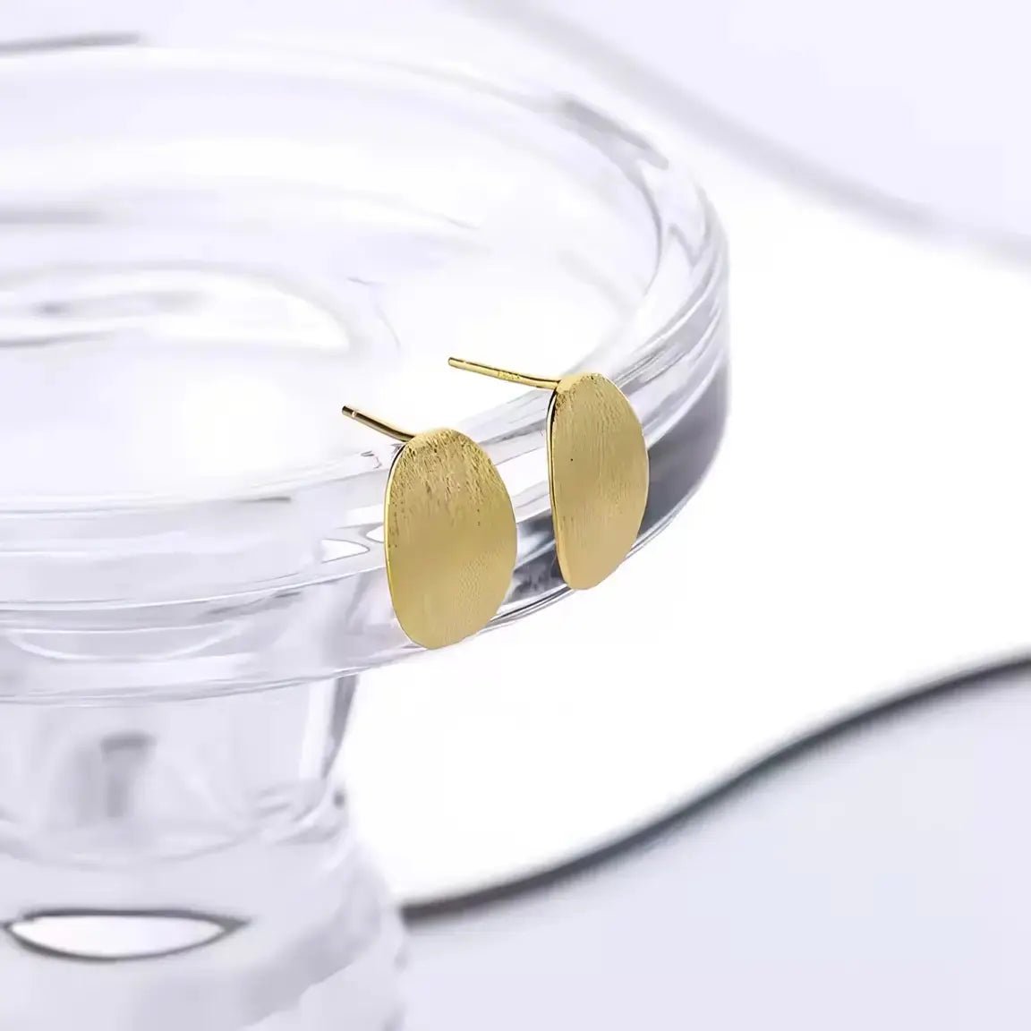 Сребърни обици с овален дизайн позлатени – by Crystal Pro Jewellery