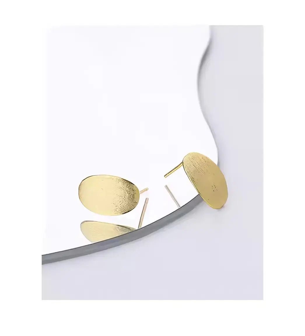 Сребърни обици с овален дизайн позлатени – by Crystal Pro Jewellery