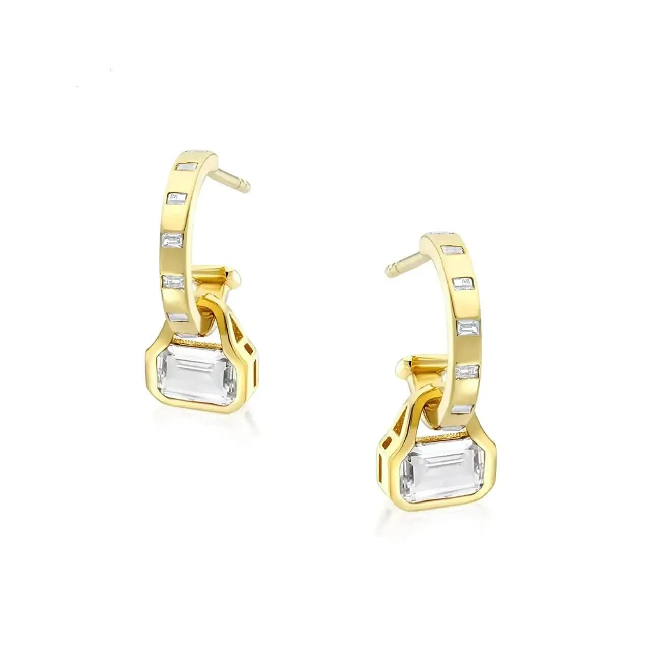 Сребърни обици с висящ елемент Фина бижутерия с 18К златно покритие – by Crystal Pro Jewellery