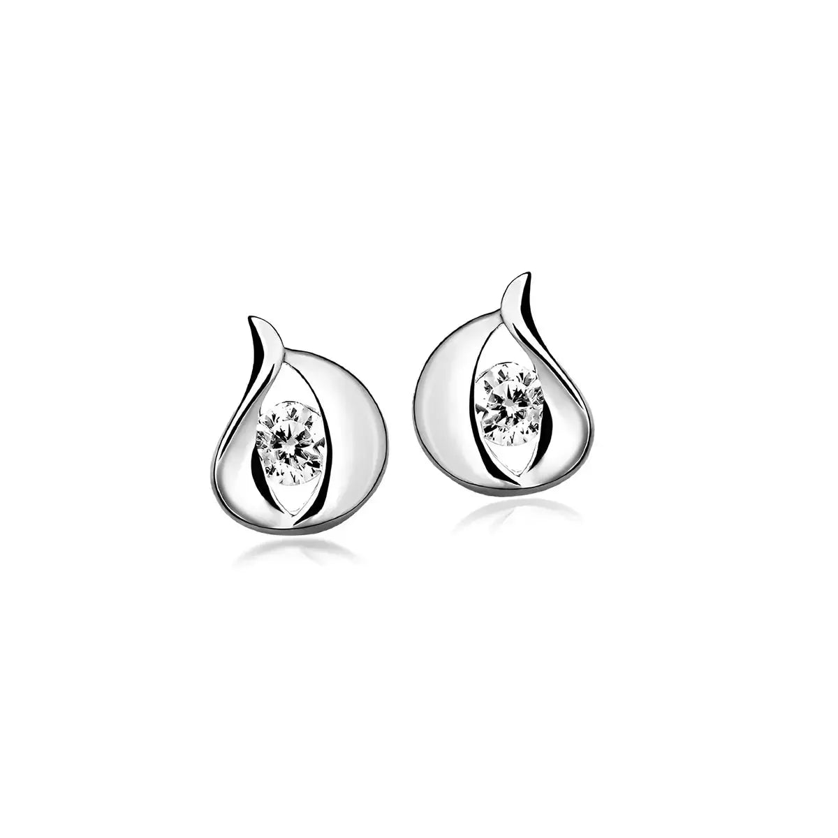 Сребърни обици Сълза с бляскави цирконии – by Crystal Pro Jewellery