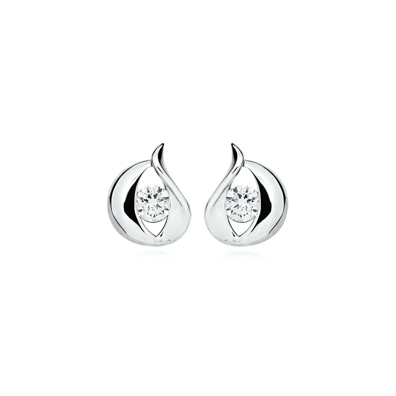 Сребърни обици Сълза с бляскави цирконии – by Crystal Pro Jewellery