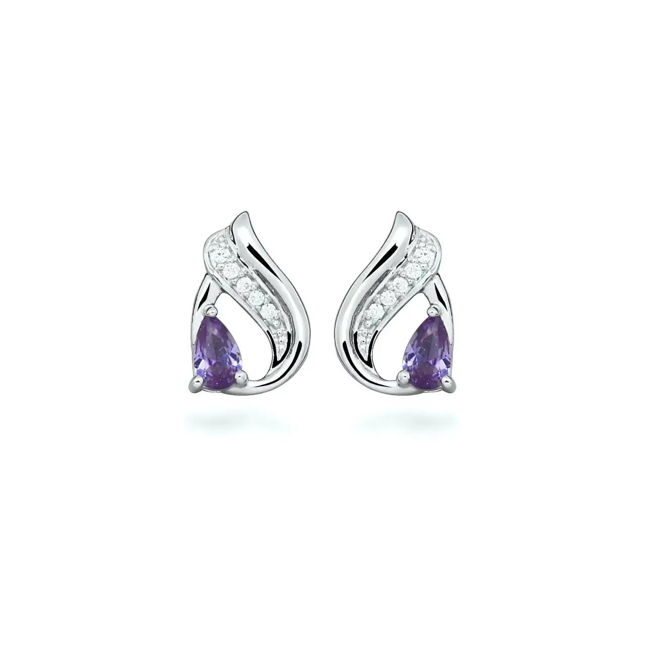 Сребърни обици Teardrop с Нано Александрит и изящни цирконии – by Crystal Pro Jewellery