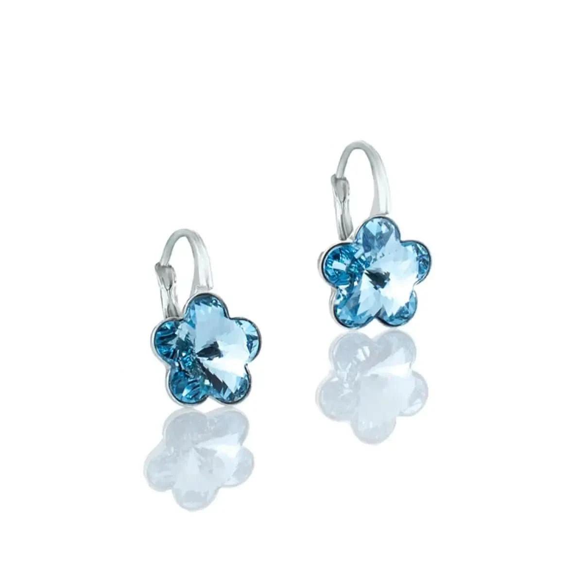 Сребърни обици Цвете с австрийски кристали – by Crystal Pro Jewellery