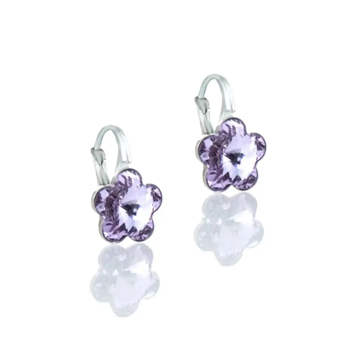Сребърни обици Цвете с австрийски кристали – by Crystal Pro Jewellery