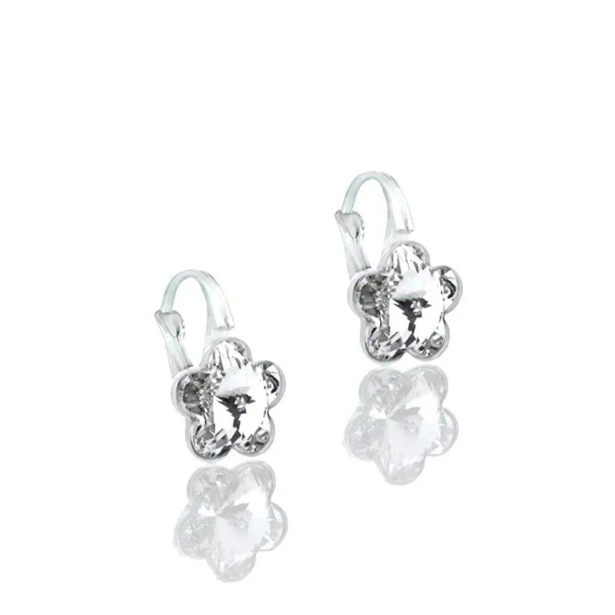 Сребърни обици Цвете с австрийски кристали – by Crystal Pro Jewellery