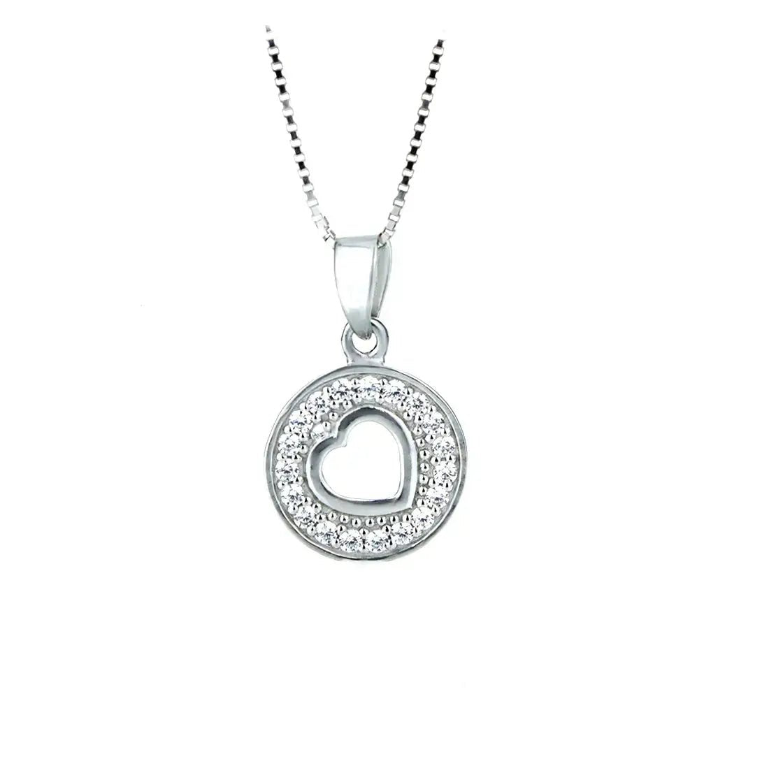Сребърно бижу със сърце Колие за млади дами – by Crystal Pro Jewellery