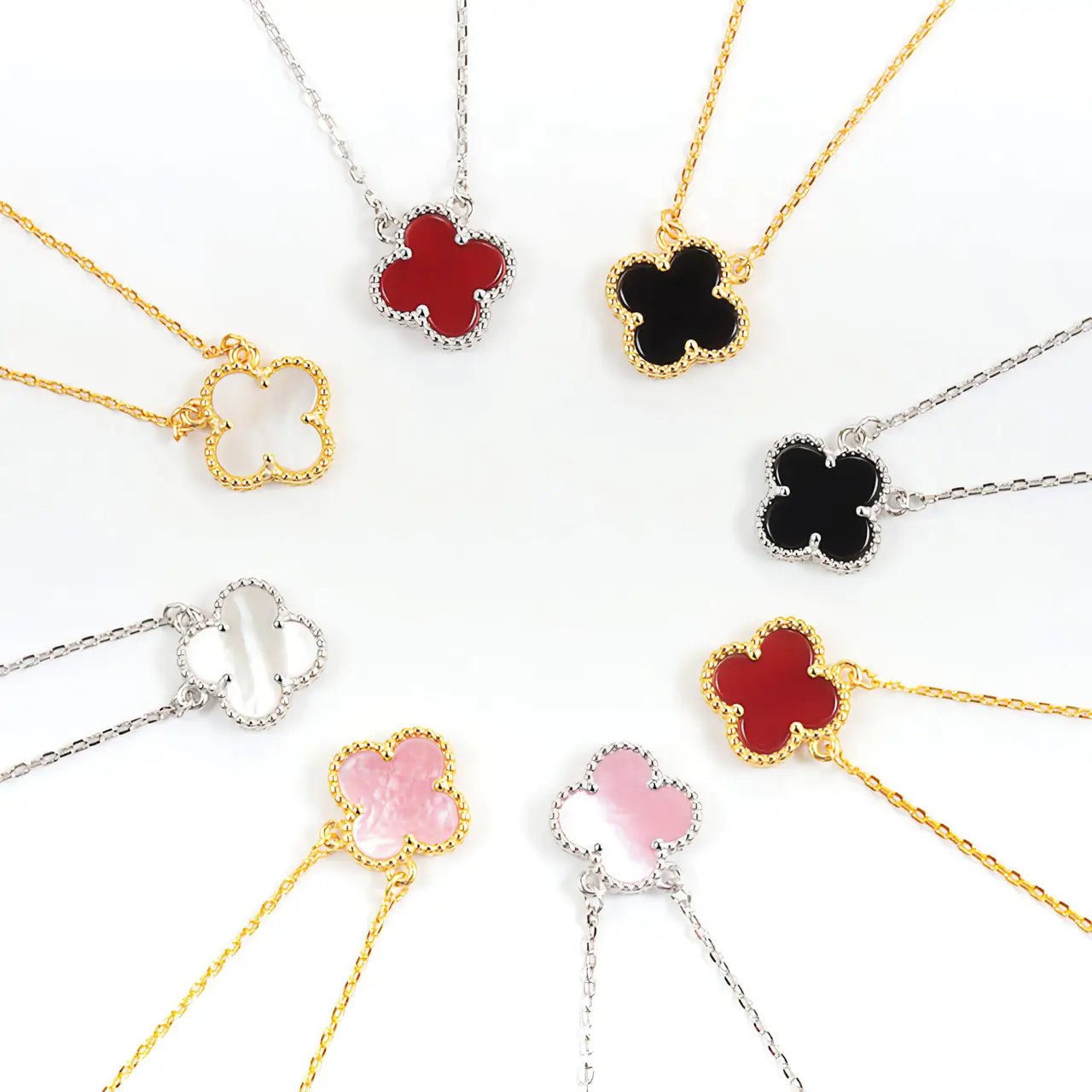 Сребърно колие Детелина модел в няколко цвята – by Crystal Pro Jewellery