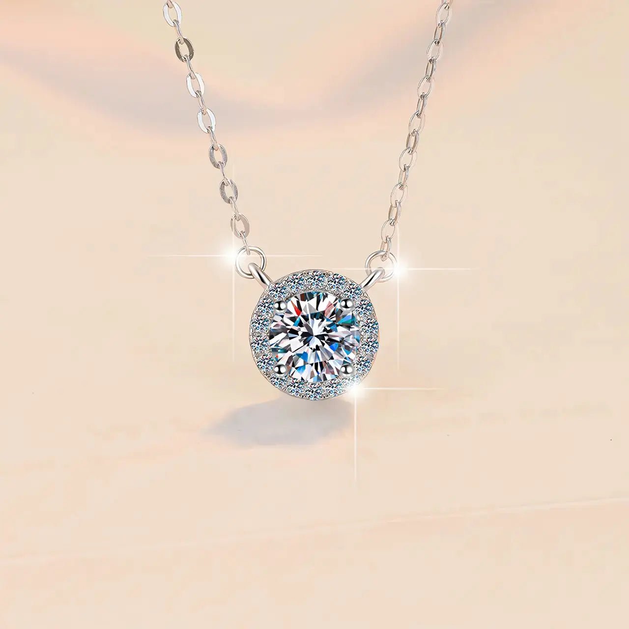 Сребърно колие Halo с блестящи цирконии – by Crystal Pro Jewellery