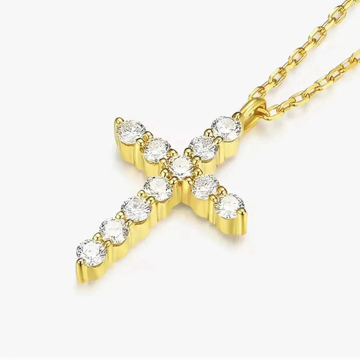Сребърно колие с кръстче и фини цирконии – by Crystal Pro Jewellery
