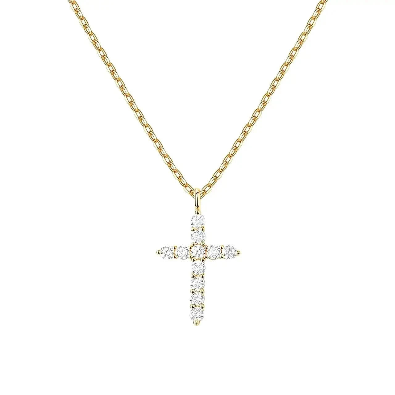 Сребърно колие с кръстче и фини цирконии – by Crystal Pro Jewellery