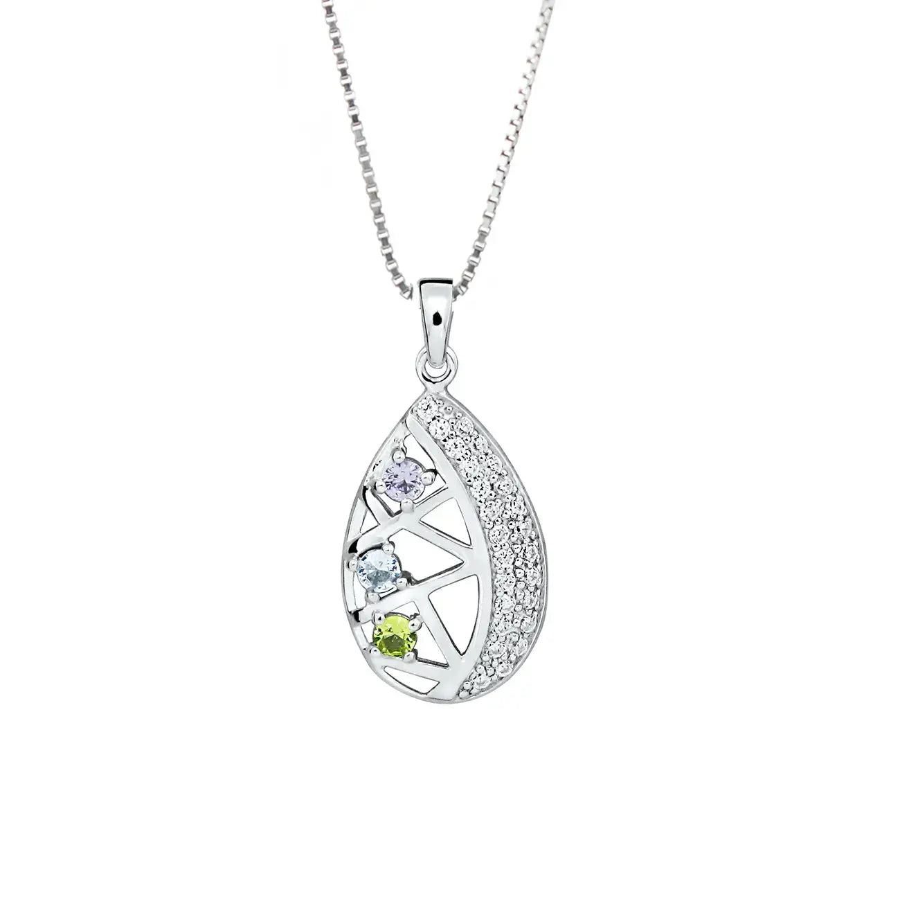 Сребърно колие с луксозен цветен блясък – by Crystal Pro Jewellery