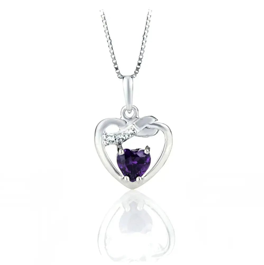 Сребърно колие с Нано Александрит Дизайн на сърце – by Crystal Pro Jewellery