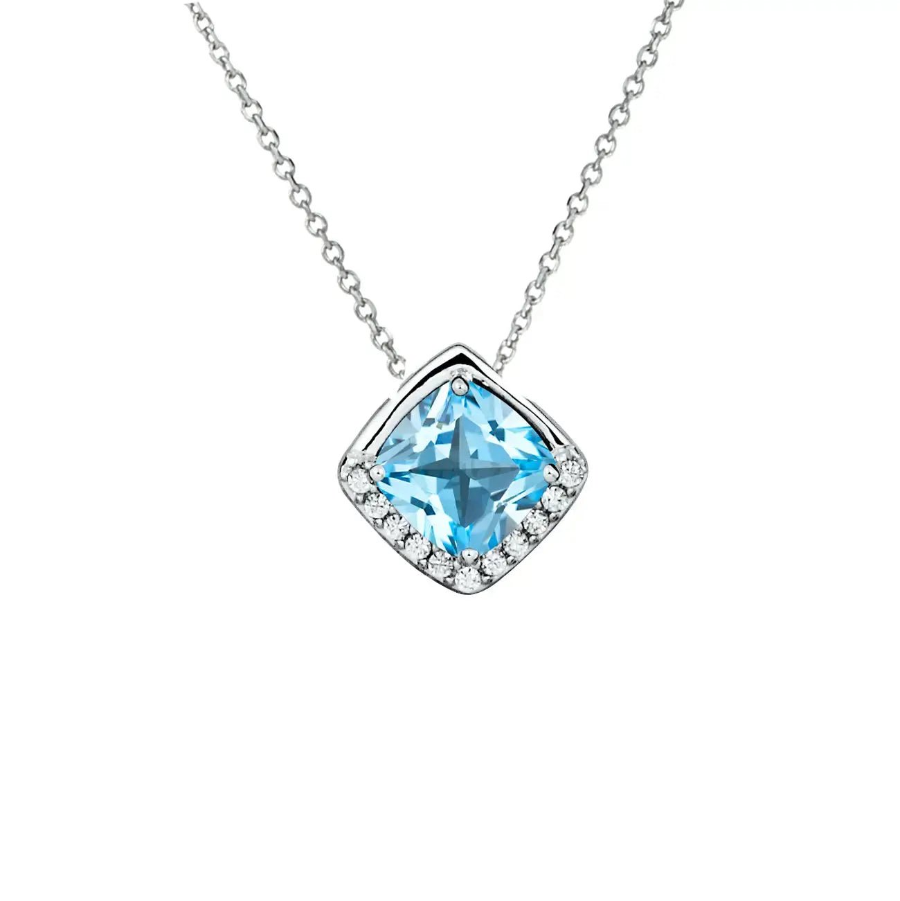 Сребърно колие с Нано кристал Аквамарин – by Crystal Pro Jewellery