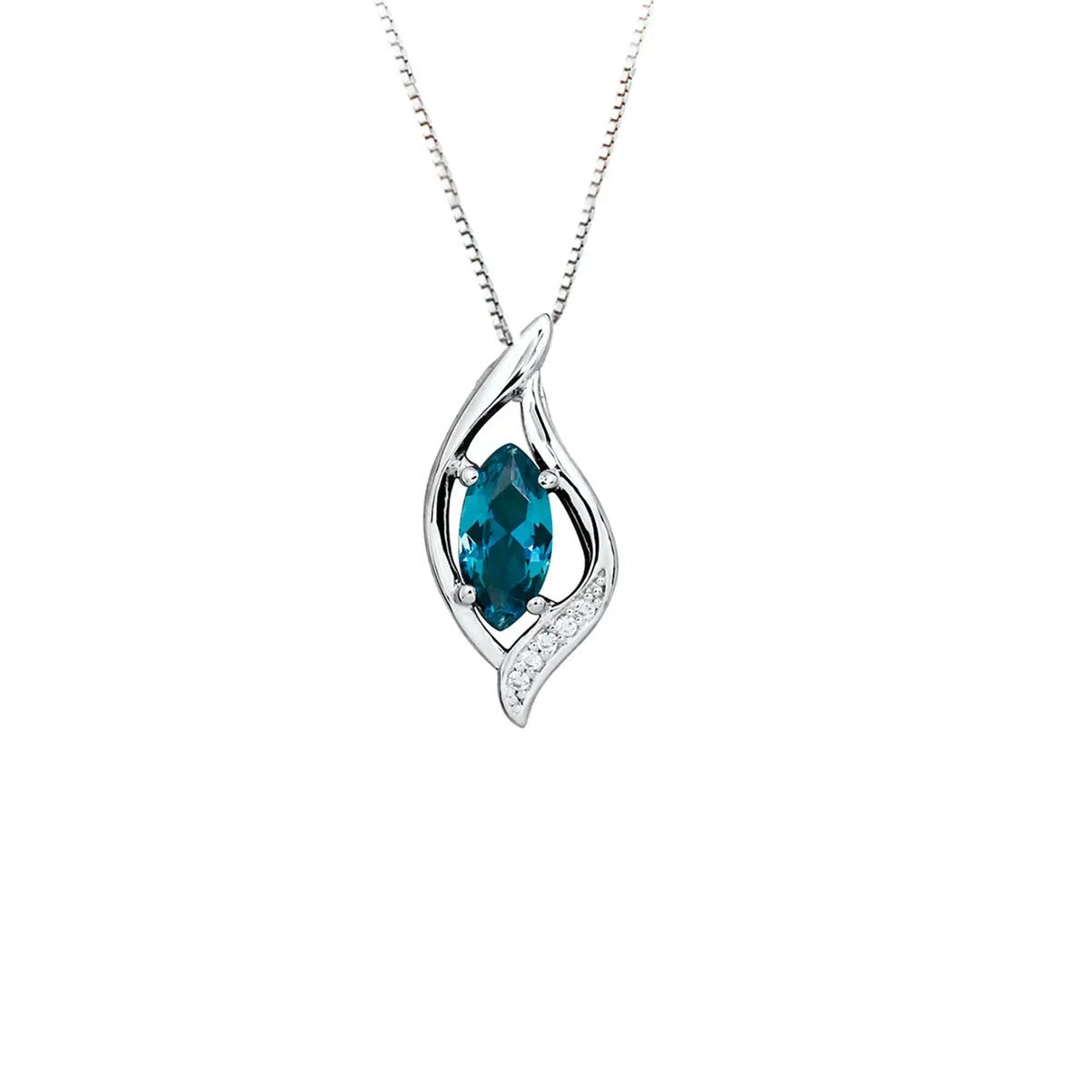Сребърно колие с Нано Турмалин в тюркоазен цвят – by Crystal Pro Jewellery