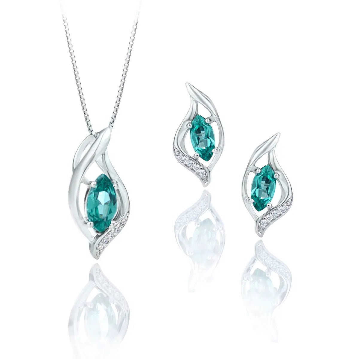 Сребърно колие с Нано Турмалин в тюркоазен цвят – by Crystal Pro Jewellery